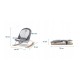 Lionelo - Sezlong Rosa Stone Pliabil Spatar reglabil Pozitie de somn Rotire 90 grade din Lemn Metal Poliester Bumbac 76x43 cm Co