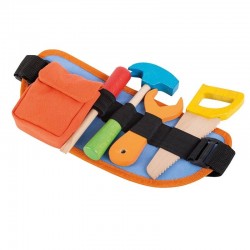 Joueco - Trusa de scule din lemn certificat FSC 33.5x14 cm 9 piese Multicolor