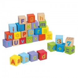 Joueco - Cuburi din lemn certificat FSC Alfabetul 12 luni+ 30 piese Multicolor