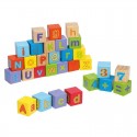 Joueco - Cuburi din lemn certificat FSC Alfabetul 12 luni+ 30 piese Multicolor