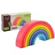 Joueco - Jucarie pentru stivuire din lemn certificat FSC Curcubeu 27x13.5 cm 12 luni+ 7 piese Multicolor