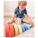 Joueco - Jucarie pentru stivuire din lemn certificat FSC Curcubeu 27x13.5 cm 12 luni+ 7 piese Multicolor