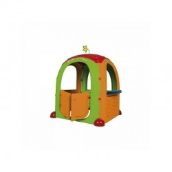 Paradiso Toys - Casuta de joaca pentru copii Cocoon Playhouse din plastic cu 3 autocolante supermarket bucatarie si atelier