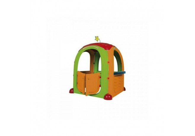 Paradiso Toys - Casuta de joaca pentru copii Cocoon Playhouse din plastic cu 3 autocolante supermarket bucatarie si atelier