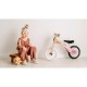 Lionelo - Bicicleta fara pedale Willy Bubblegum Cu tablita de scris Cu roti din spuma EVA 12 Alb/Roz