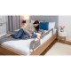 Lionelo - Bariera protectie pat Eva  Cu buzunar accesorii 150x35 cm Conform cu standardul european de securitate BS7072 Gri
