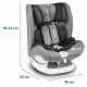 Lionelo - Scaun auto Oliver Stone Spatar reglabil Protectie laterala Top Tether 9-36 Kg cu Isofix Conform cu standardul european