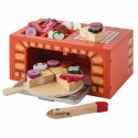 Joueco - Cuptor pizza din lemn certificat FSC 28x16.5 cm 3 ani+ 25 piese Multicolor