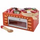 Joueco - Cuptor pizza din lemn certificat FSC 28x16.5 cm 3 ani+ 25 piese Multicolor