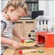 Joueco - Cuptor pizza din lemn certificat FSC 28x16.5 cm 3 ani+ 25 piese Multicolor