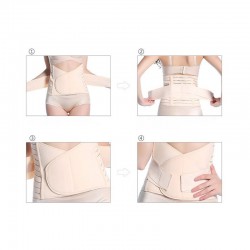 Qmini - Centura abdominala postnatala dublu reglabila Cu prindere pe baza de velcro Beige