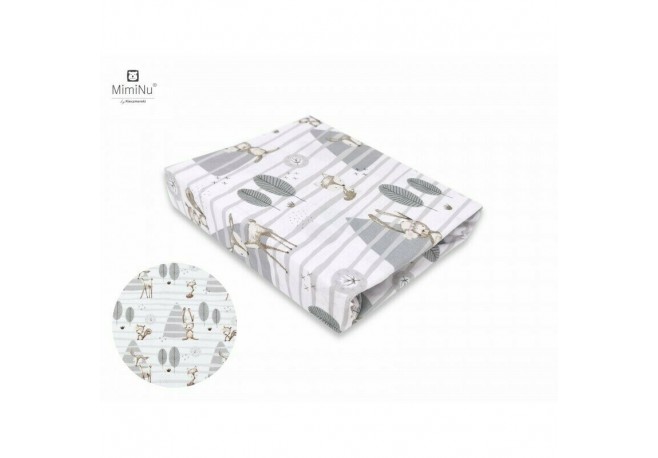 MimiNu - Cearceaf cu elastic pentru patut 120X60 cm Din bumbac certificat Oeko Tex Standard 100 Forest