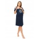 Qmini - Camasa de alaptat L Din bumbac Cu capse oblice Best Mom Ever Navy Blue