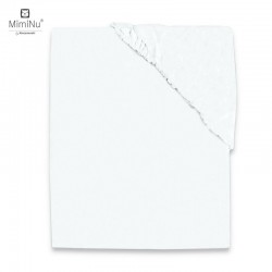 MimiNu - Cearceaf Jerse cu elastic Pentru patut de dimensiunea 140X70 cm Material certificat Oeko Tex Standard 100 White