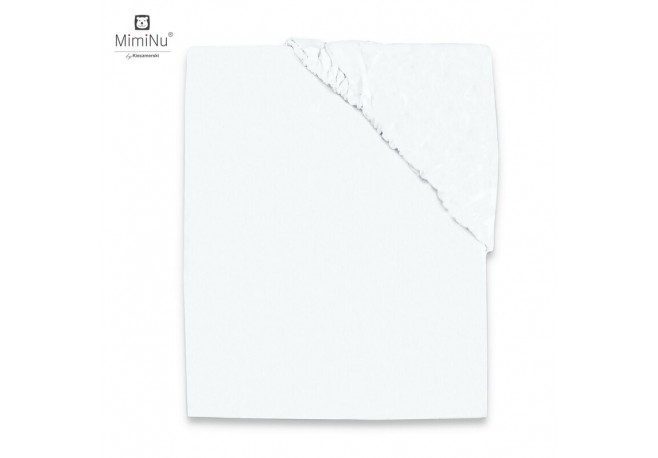 MimiNu - Cearceaf Jerse cu elastic Pentru patut de dimensiunea 140X70 cm Material certificat Oeko Tex Standard 100 White