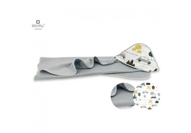 MimiNu - Prosop mare cu gluga Dimensiune 100x100 cm Din bumbac si thermo fleece Materiale certificate Oeko Tex Standard 100 Grey