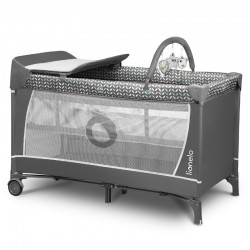 Lionelo - Patut pliant cu doua nivele Flower Cu arcada Geanta transport Masuta de infasat Bara cu jucarii Fereastra laterala 120