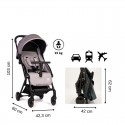 Petite&Mars - Carucior sport Travel Ulta-usor 59 kg 6-36 luni Compact Conform cu standardul EN 1888: 2018 Shadow Grey