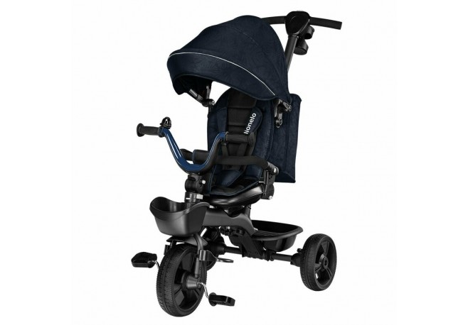 Lionelo - Tricicleta Kori Cu suport de picioare Control al directiei Scaun reversibil Rotire 360 grade Pliabila Conform cu stand