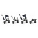 Lionelo - Tricicleta Kori Cu suport de picioare Control al directiei Scaun reversibil Rotire 360 grade Pliabila Conform cu stand