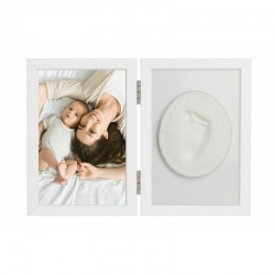 Baby HandPrint - Kit rama foto 10x15 cm Cu amprenta Tiny Memories Non-toxic Conform cu standardul european de siguranta EN 71-3: