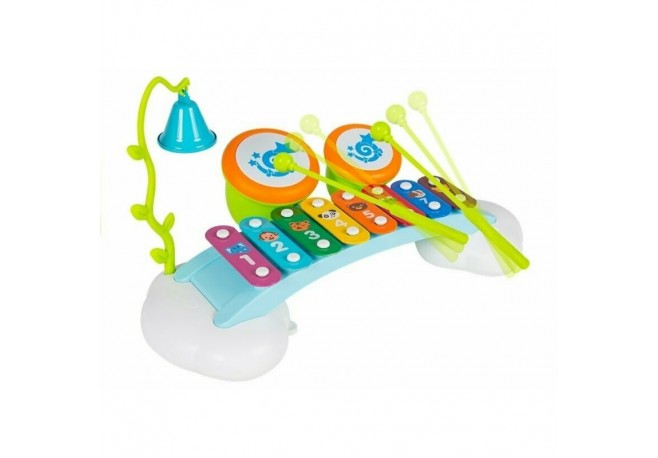 Hola Toys - Jucarie bebelusi Xilofon cu doua tobe