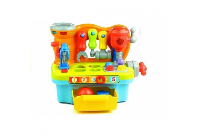 Hola Toys - Jucarie interactiva banc de lucru multifunctional cu muzica si lumini