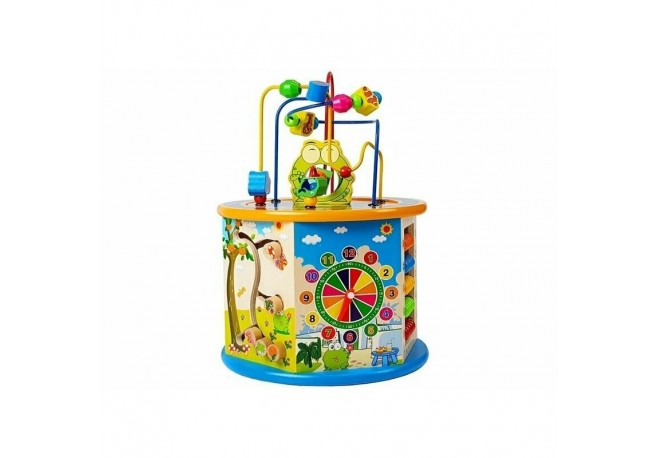 Lean Toys - Cub din lemn cu activitati