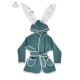 MimiNu - Halat de baie cu urechi 6 - 24 luni Moale Cu buzunare Cu cordon Din bumbac si thermo fleece Materiale certificate Oeko 