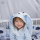 MimiNu - Halat de baie cu urechi 6 - 24 luni Moale Cu buzunare Cu cordon Din bumbac si thermo fleece Materiale certificate Oeko 
