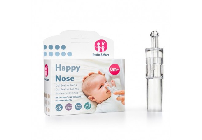Petite&Mars - Aspirator nazal Happy Nose Utilizare manuala sau racordat la aspiratorul casnic Bpa Free 0 luni+
