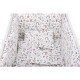 BabyNeeds - Lenjerie patut 5 piese Cu doua protectii laterale Pernuta Plapumioara Cearceaf Din bumbac Pentru patut 120x60 cm Uni