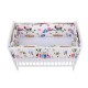 Babyneeds - Set 2 bucati aparatori pat 2 x 180x35 cm Bumbac pentru patut 120x60 cm Bufnitele vesele Alb