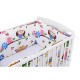 Babyneeds - Set 2 bucati aparatori pat 2 x 180x35 cm Bumbac pentru patut 120x60 cm Bufnitele vesele Alb