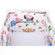 Babyneeds - Set 2 bucati aparatori pat 2 x 180x35 cm Bumbac pentru patut 120x60 cm Bufnitele vesele Alb