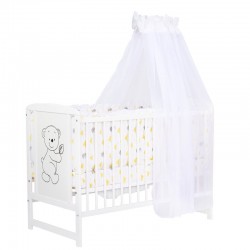 Babyneeds - Baldachin din voal Pentru patut 120x60 cm Alb cu fundita