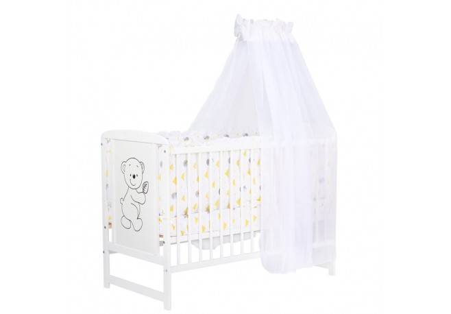 Babyneeds - Baldachin din voal Pentru patut 120x60 cm Alb cu fundita