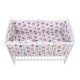 BabyNeeds - Lenjerie patut 5 piese Cu doua protectii laterale Pernuta Plapumioara Cearceaf Din bumbac Pentru patut 120x60 cm Cu 