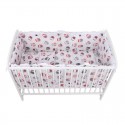 BabyNeeds - Lenjerie patut 5 piese Cu doua protectii laterale Pernuta Plapumioara Cearceaf Din bumbac Pentru patut 120x60 cm Cu 