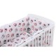 BabyNeeds - Lenjerie patut 5 piese Cu doua protectii laterale Pernuta Plapumioara Cearceaf Din bumbac Pentru patut 120x60 cm Cu 