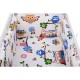 BabyNeeds - Lenjerie patut 3 piese Cu doua protectii laterale Cerceaf Din bumbac Pentru patut 120x60 cm Bufnitele vesele Alb