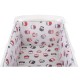 BabyNeeds - Lenjerie patut 3 piese Cu doua protectii laterale Cerceaf Din bumbac Pentru patut 120x60 cm Bufnite Gri-Rosu