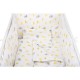 BabyNeeds - Lenjerie patut 5 piese Cu doua protectii laterale Pernuta Plapumioara Cearceaf Din bumbac Pentru patut 120x60 cm Vra