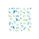 Qmini - Scutec refolosibil cu multiple intrebuintari Din fibra de bambus Dimensiune 75 x 75 cm Birds Blue