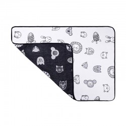 Qmini - Paturica pufoasa pentru bebelusi si copii Din bambus Dimensiune 75 x 100 cm Mini Zoo Black and white