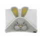 Qmini - Prosop pufos cu gluga pentru bebelusi si copii Din bambus Dimensiune 85x85 cm Rabbit Yellow