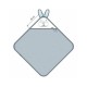 Qmini - Prosop pufos cu gluga pentru bebelusi si copii Din bambus Dimensiune 85x85 cm Rabbit Mint