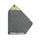 Qmini - Prosop pufos cu gluga pentru bebelusi si copii Din bambus Dimensiune 85x85 cm Clouds Grey