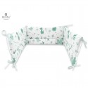 MimiNu - Aparatoare pentru patut 120x60 cm Din bumbac certificat Oeko Tex Standard 100 Cu inaltimea de 30 cm Cu panglici Dino Mi