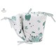 MimiNu - Aparatoare pentru patut 120x60 cm Din bumbac certificat Oeko Tex Standard 100 Cu inaltimea de 30 cm Cu panglici Dino Mi